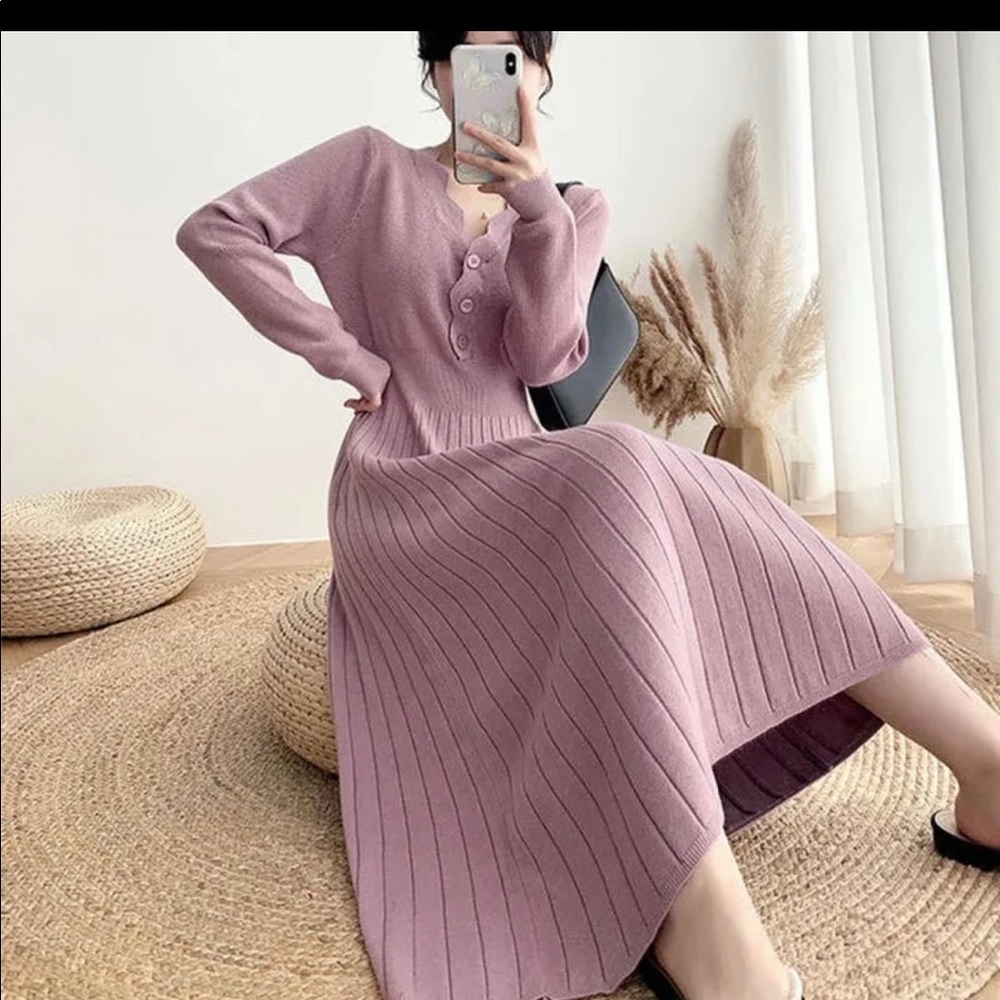 NWT lavender knitted dress - Picture 2 of 7